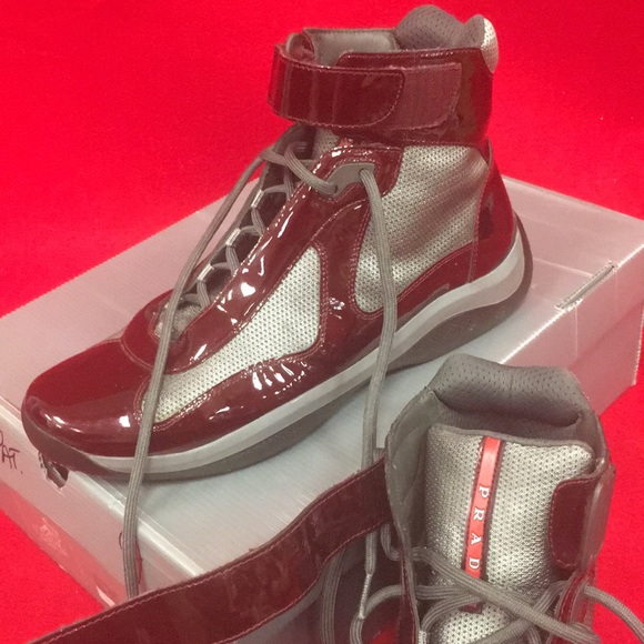 Prada Calzature Uomo Wine Grey Shoes, Size 9 - Picture 6 of 8